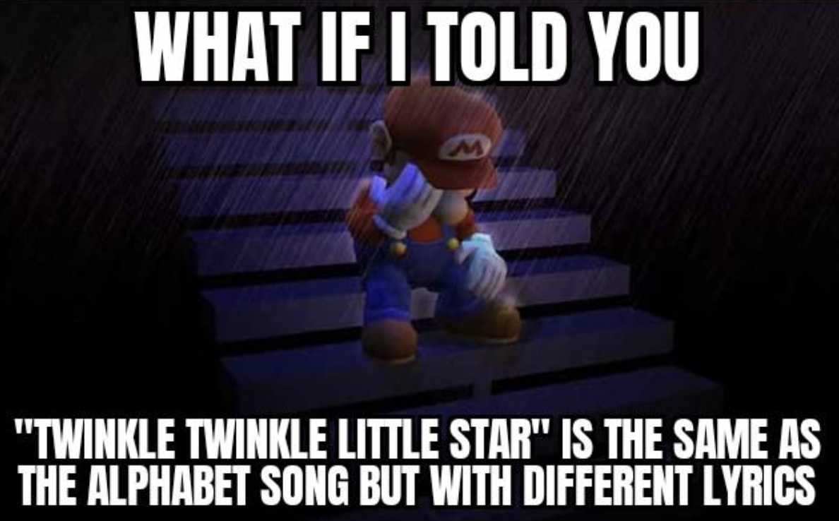 photo caption - What If I Told You "Twinkle Twinkle Little Star" Is The Same As The Alphabet Song But With Different Lyrics