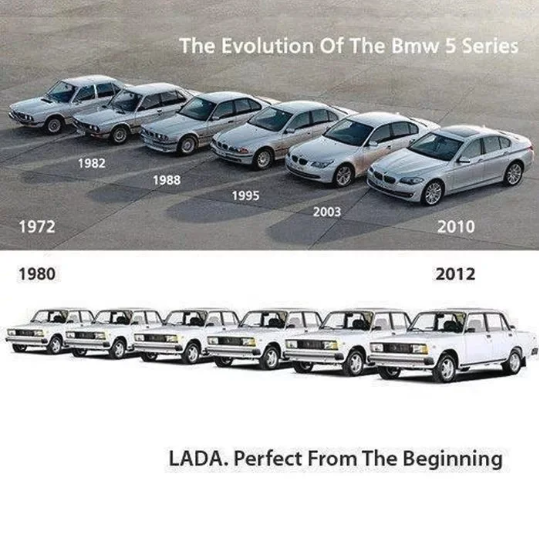 lada perfect from the beginning - 1972 1980 1982 The Evolution Of The Bmw 5 Series 1988 1995 2003 2010 2012 Lada. Perfect From The Beginning