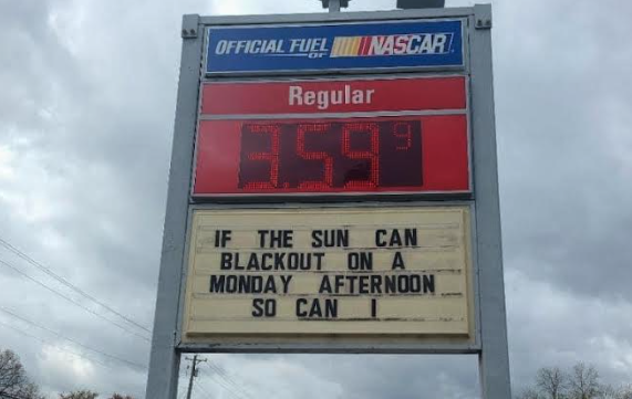 signage - Official Fuel Nascar Regular If The Sun Can Blackout On A Monday Afternoon So Can