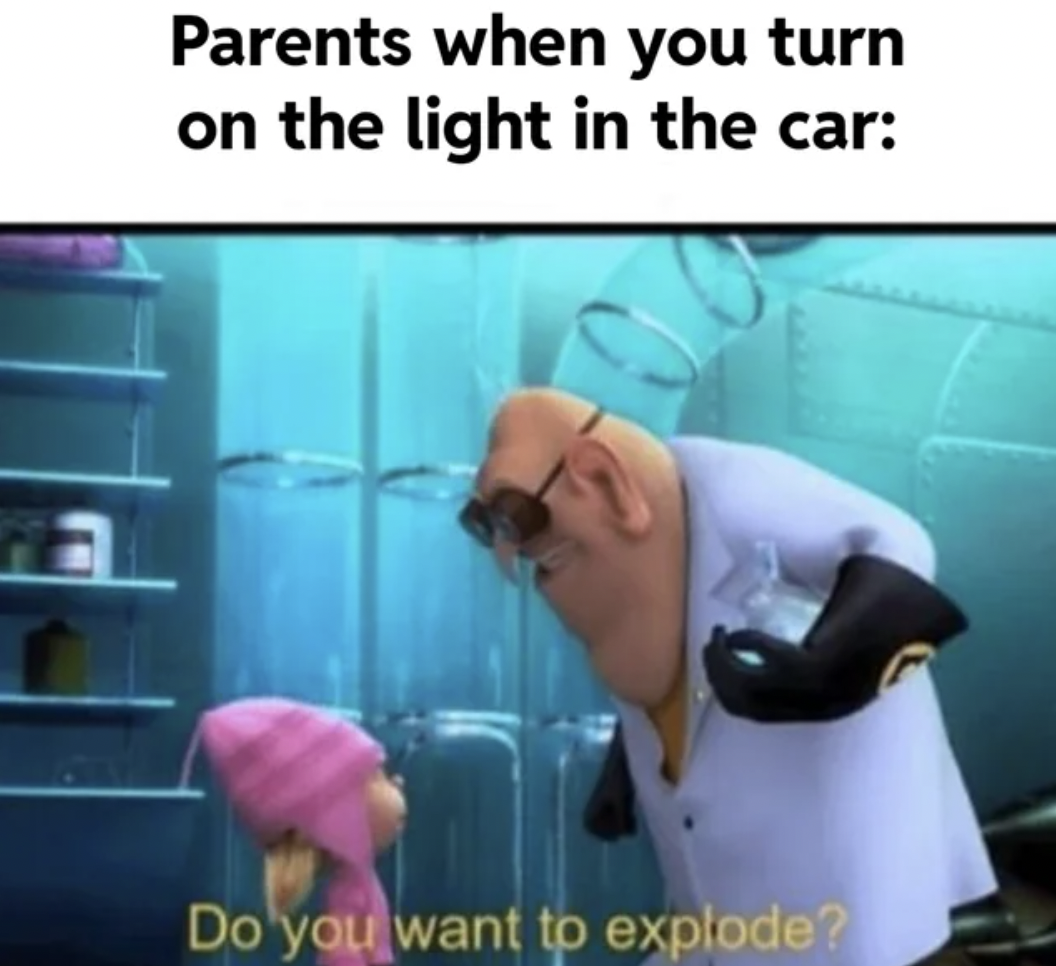 photo caption - Parents when you turn on the light in the car Do you want to explode?