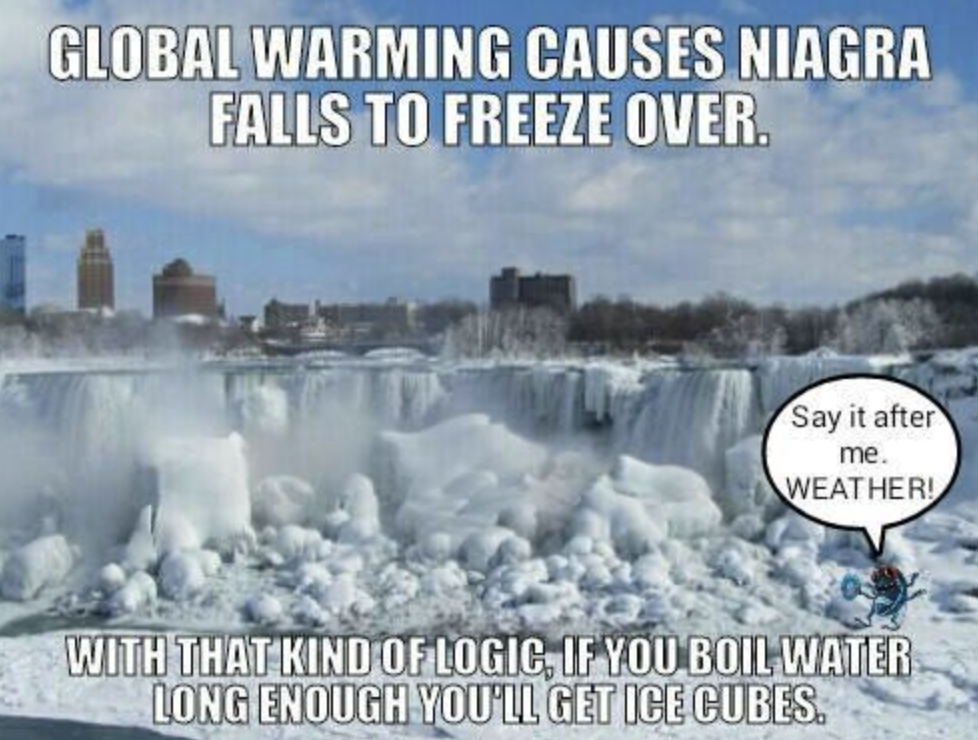 niagara falls wonder of the world - Global Warming Causes Niagra Falls To Freeze Over. Say it after me. Weather! With That Kind Of Logic, If You Boil Water Long Enough You'Ll Get Ice Cubes.