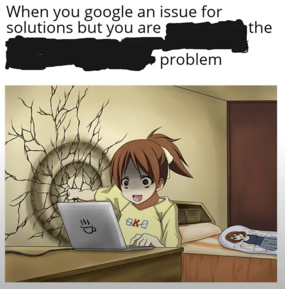 cartoon - When you google an issue for solutions but you are Sko problem the