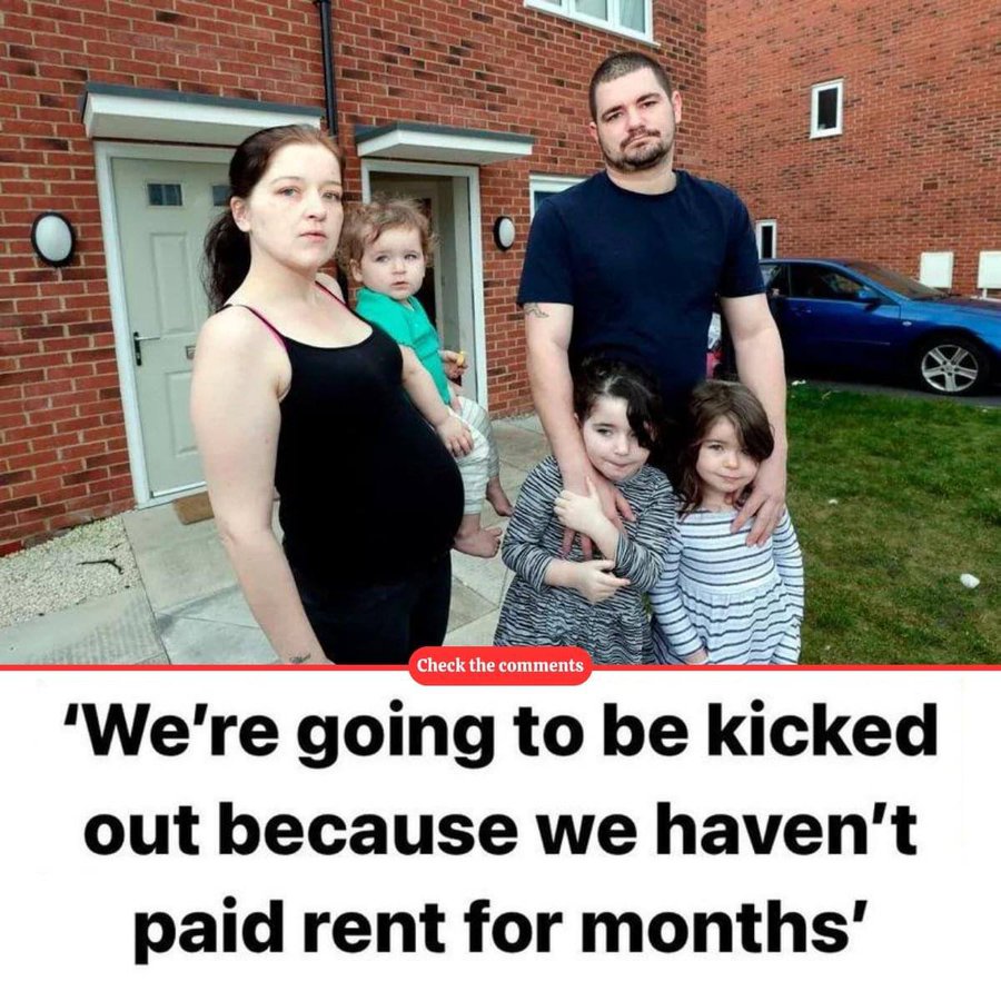 photo caption - Check the 'We're going to be kicked out because we haven't paid rent for months'