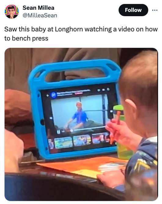 smartphone - Sean Millea Saw this baby at Longhorn watching a video on how to bench press