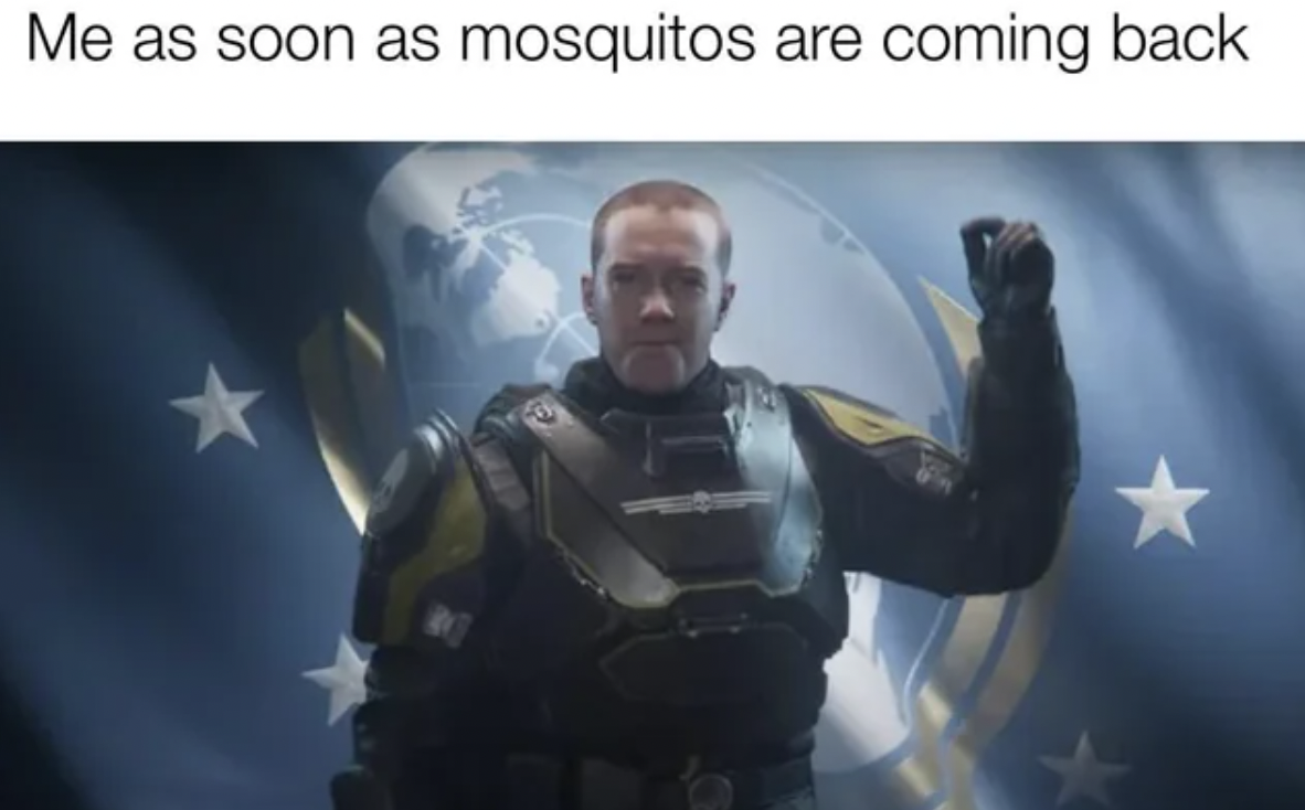 helldivers 2 update - Me as soon as mosquitos are coming back