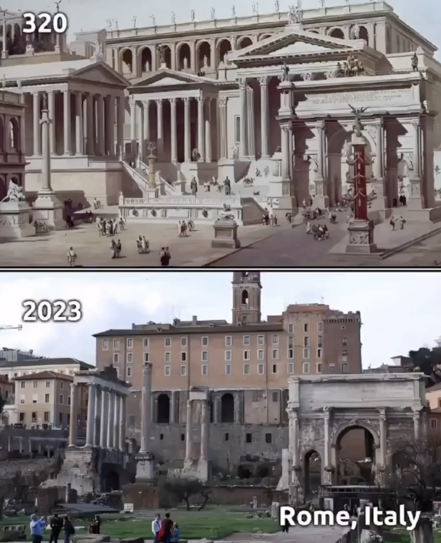 24 Historical Photos of Ancient Cities Then Vs. Now