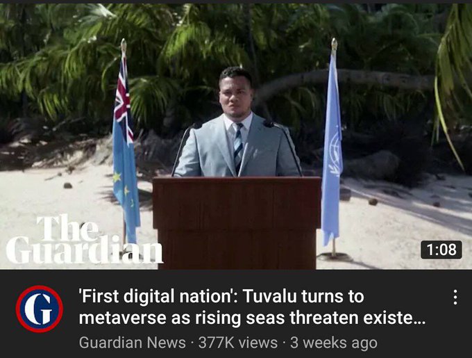 official - The Guardian G 'First digital nation' Tuvalu turns to metaverse as rising seas threaten existe... Guardian News views 3 weeks ago