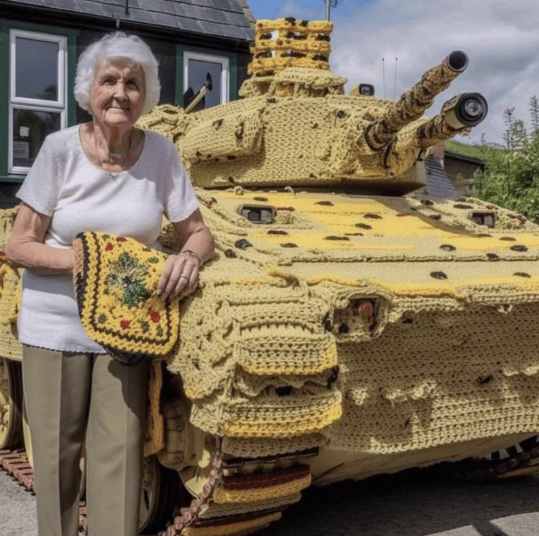grandma knits a tank