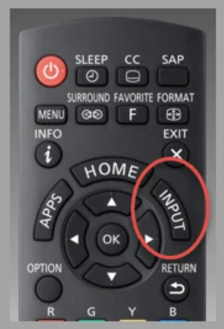 electronics - Sleep Cc Sap Surround Favorite Format Menu Go F Info i Home Apps Option Rg Vo Ok Exit Input Return 1 Y B