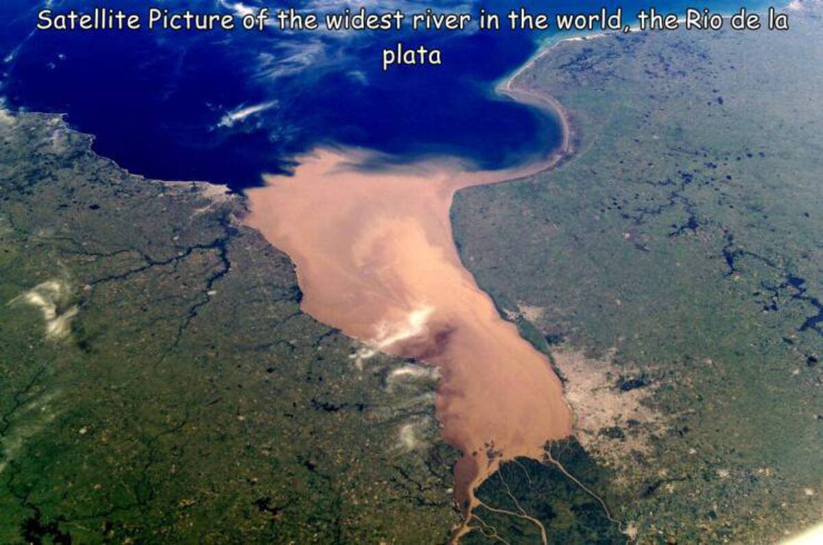 Satellite Picture of the widest river in the world, the Rio de la plata