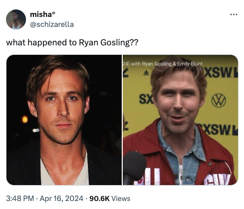 ryan gosling drive haircut - misha what happened to Ryan Gosling?? 24 with Ryan Gosling & Emily Blunt Xswi Views Sx Xsw