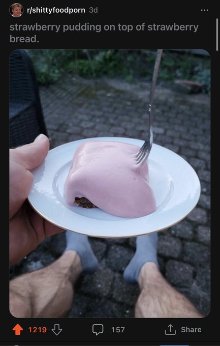 freshwater whipray - rshittyfoodporn 3d strawberry pudding on top of strawberry bread. 1219 157