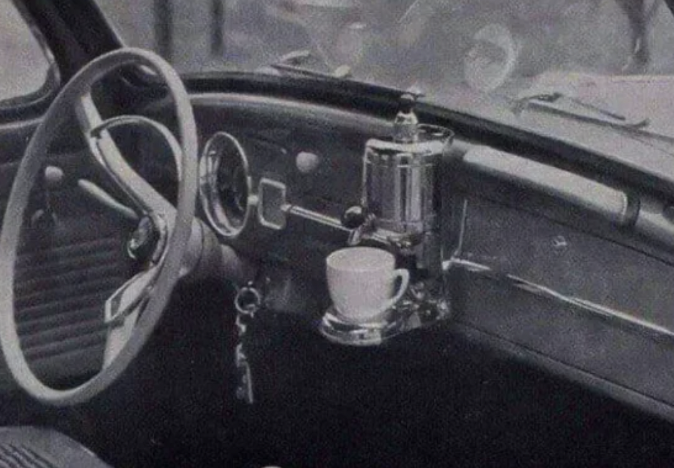 car with coffee maker