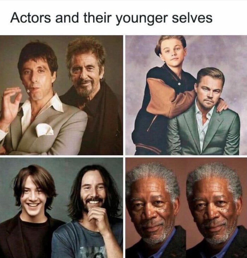keanu reeves with younger self - Actors and their younger selves