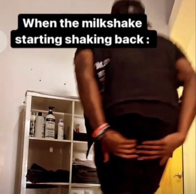 photo caption - When the milkshake starting shaking back