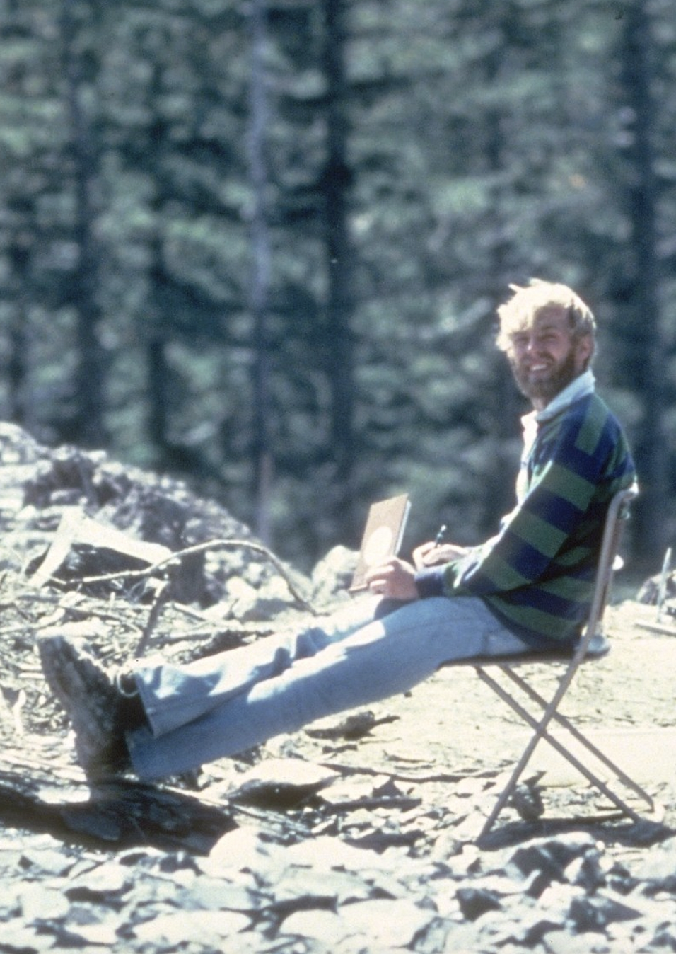 There is a photo of an American volcanologist sitting down while studying volcanic activity at Mount St. Helens. 13 hours after the photograph was taken, on May 18, 1980, the volcano erupted and killed 57 people including the volcanologist.