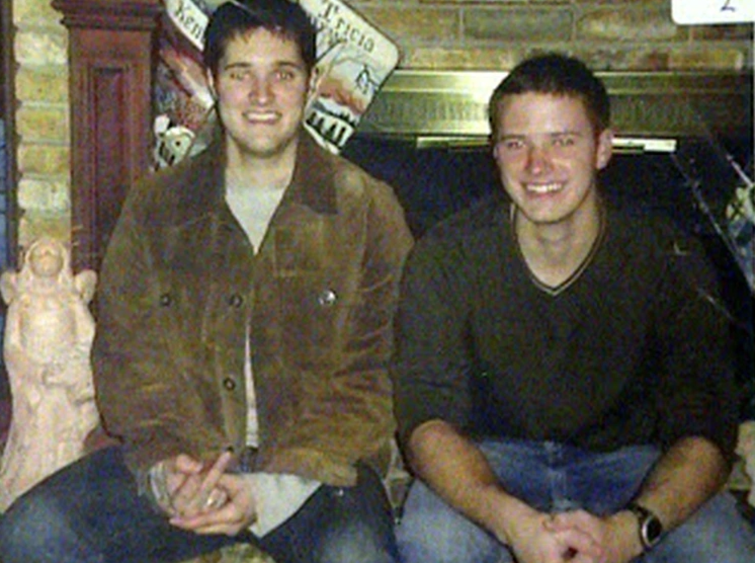 Two brothers smiling, Kevin and Bart Whitaker. Hours later after arriving home from dinner, Bart killed Kevin and his mother after conspiring with a friend. He tried to kill his father as well, but he survived. It's a horrible story. I don't know what became of Bart though, all I know is that his father somehow found the courage to forgive him.