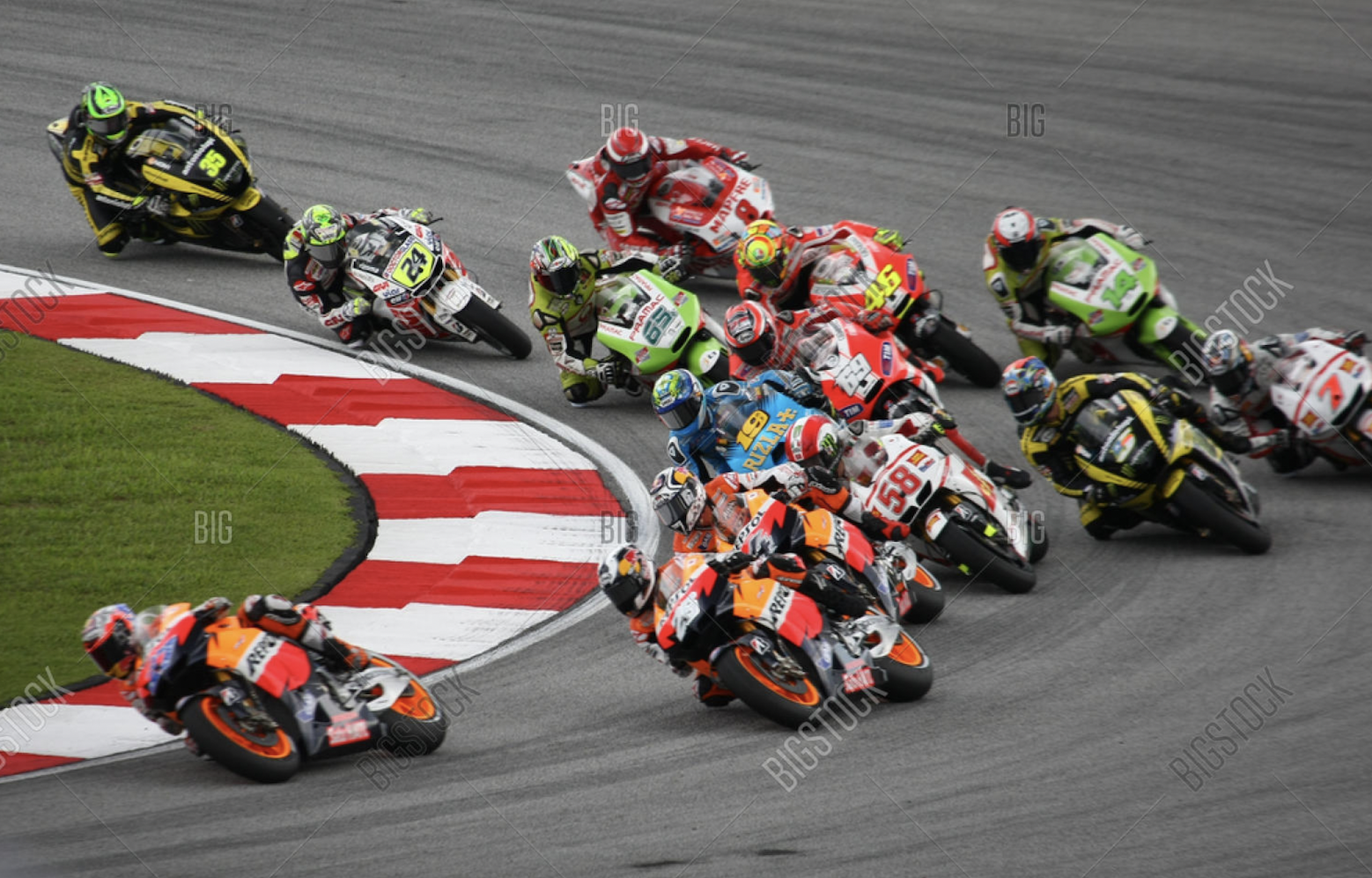 This image may seem quite insignificant, but this was Marco Simoncelli’s (#58, white and red motorcycle in the middle of the pack), in his  last race. It’s on YouTube and there are plenty of articles about it, but there was a crash and his helmet came off. His good friend, Valentino Rossi (also in that shot, #46) was unable to avoid him. Ten years ago this year, still one of the most horrific live sporting events I have witnessed.