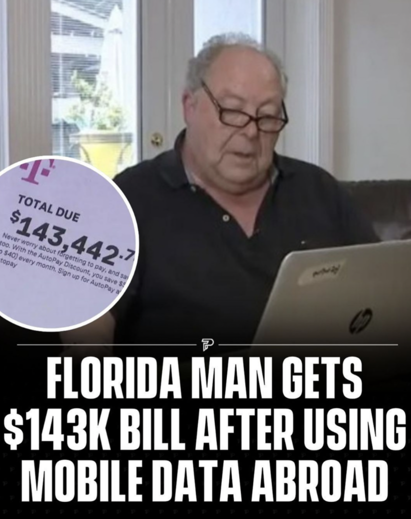 photo caption - Total Due $143,442.7 Never way shout on with the AutoPay Discount, you save S $40 every mon Pg ve for AutoPa spay Florida Man Gets $ Bill After Using Mobile Data Abroad