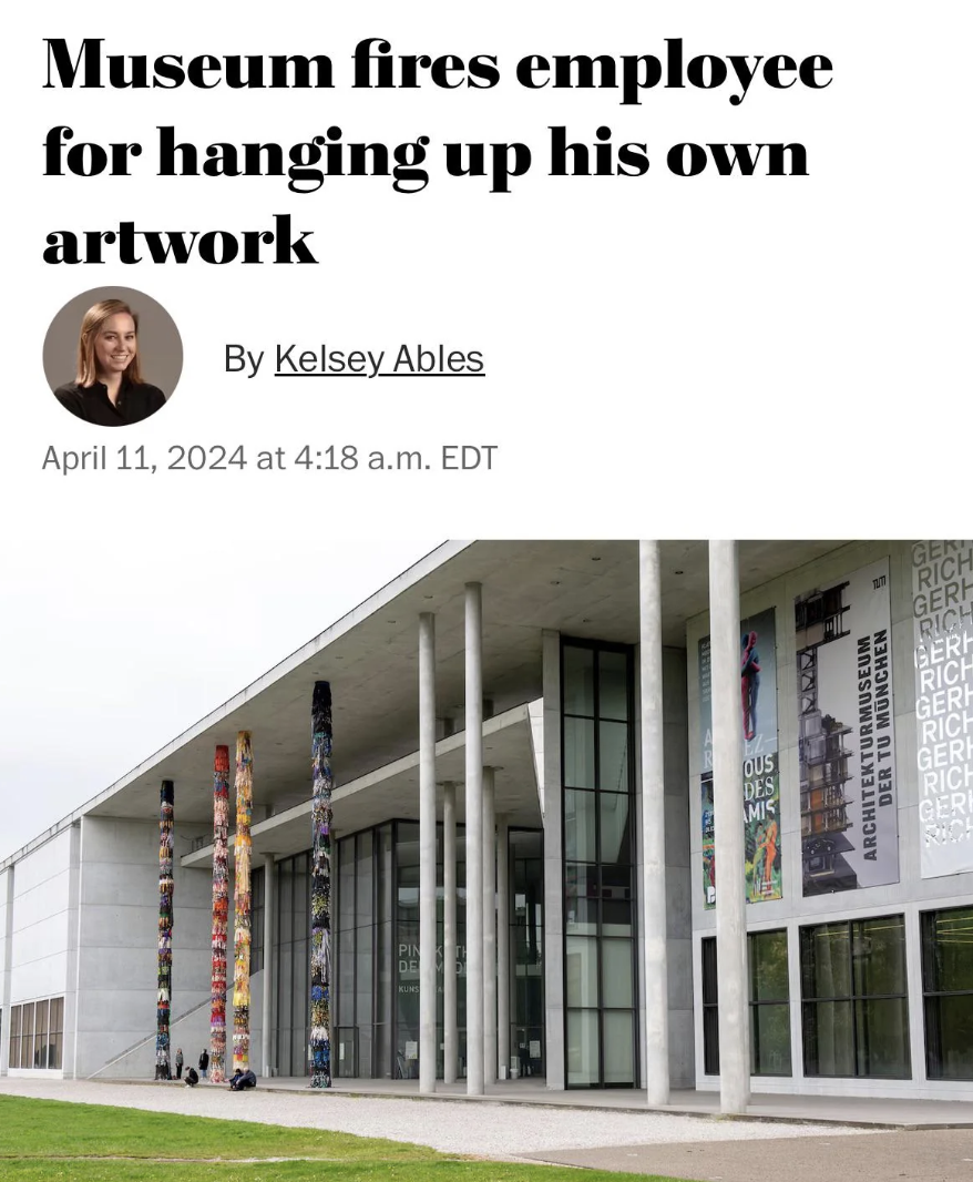 commercial building - Museum fires employee for hanging up his own artwork By Kelsey Ables at a.m. Edt Rich Gerh Ric Ger Rich Ger Rich Geri Architekturmuseum Der Tu Monchen