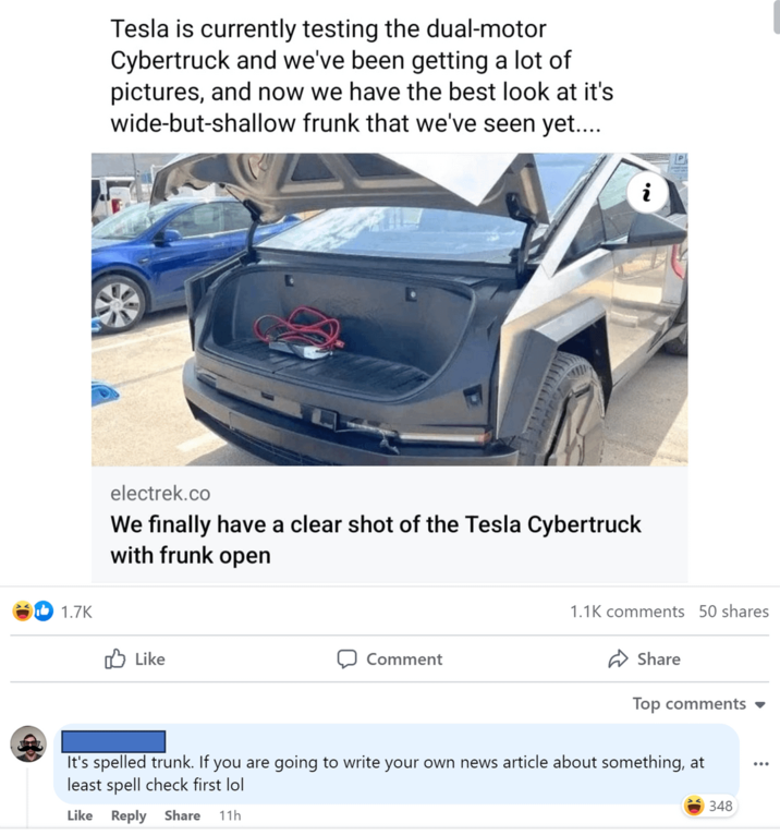 tesla cybertruck frunk - Tesla is currently testing the dualmotor Cybertruck and we've been getting a lot of pictures, and now we have the best look at it's widebutshallow frunk that we've seen yet..... electrek.co We finally have a clear shot of the Tesl