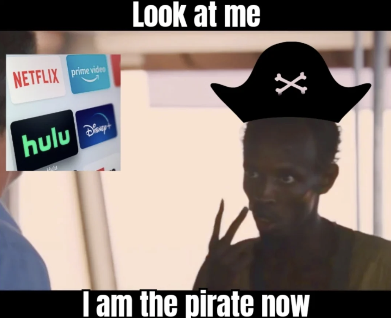 photo caption - Netflix prime vide hulu Disney Look at me I am the pirate now