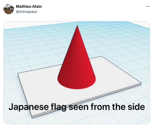 diagram - Mathieu Alain .... Japanese flag seen from the side