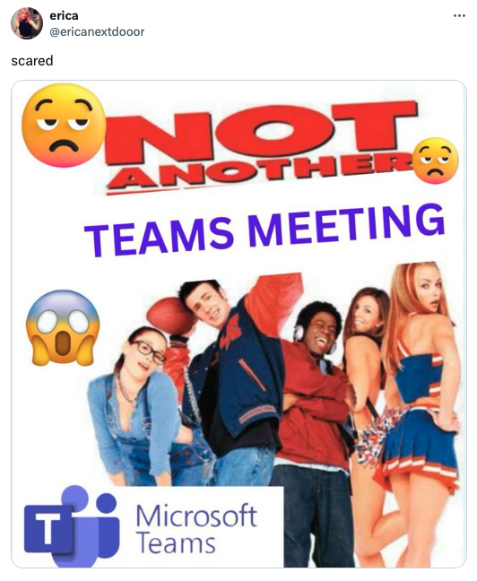 not another teen movie - scared erica T Not Anothe Teams Meeting Microsoft Teams