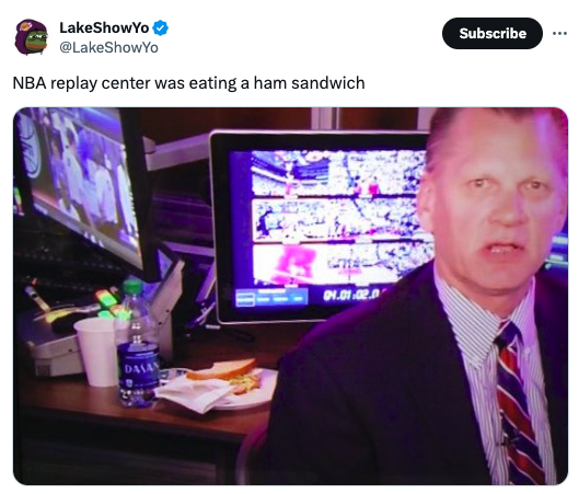 newscaster - LakeShowYo Nba replay center was eating a ham sandwich 01.01.02.0 Subscribe
