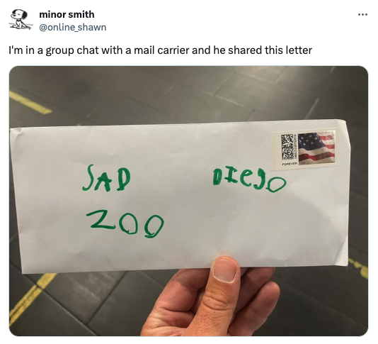 envelope - minor smith I'm in a group chat with a mail carrier and he d this letter Sad 200 Dicio