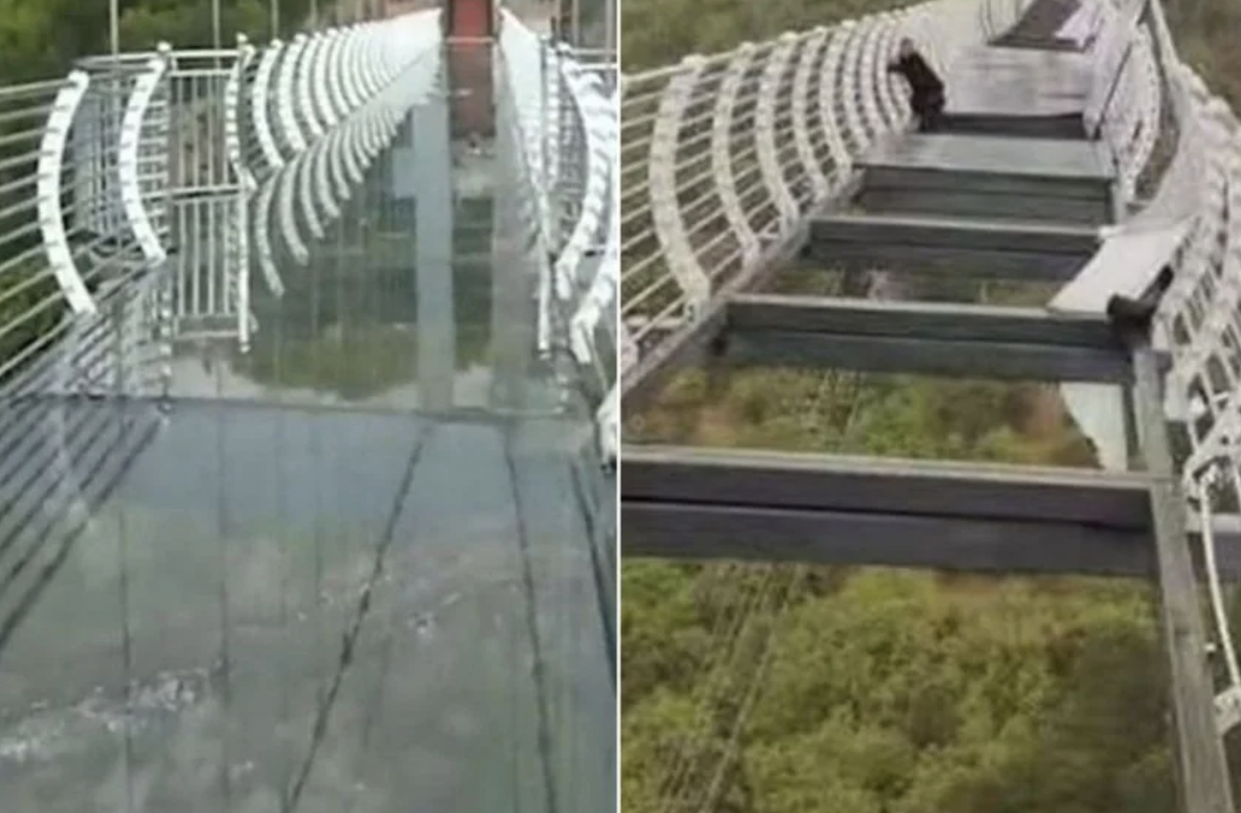 glass bridge in china breaks