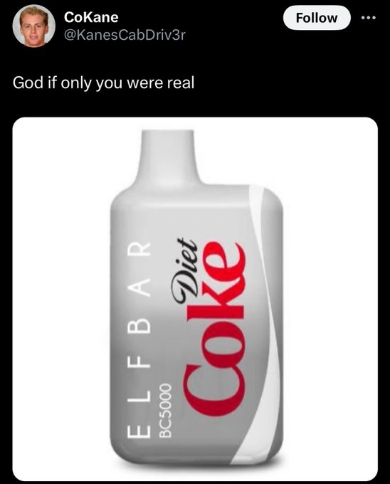 plastic bottle - CoKane God if only you were real Elfbar BC5000 Diet Coke