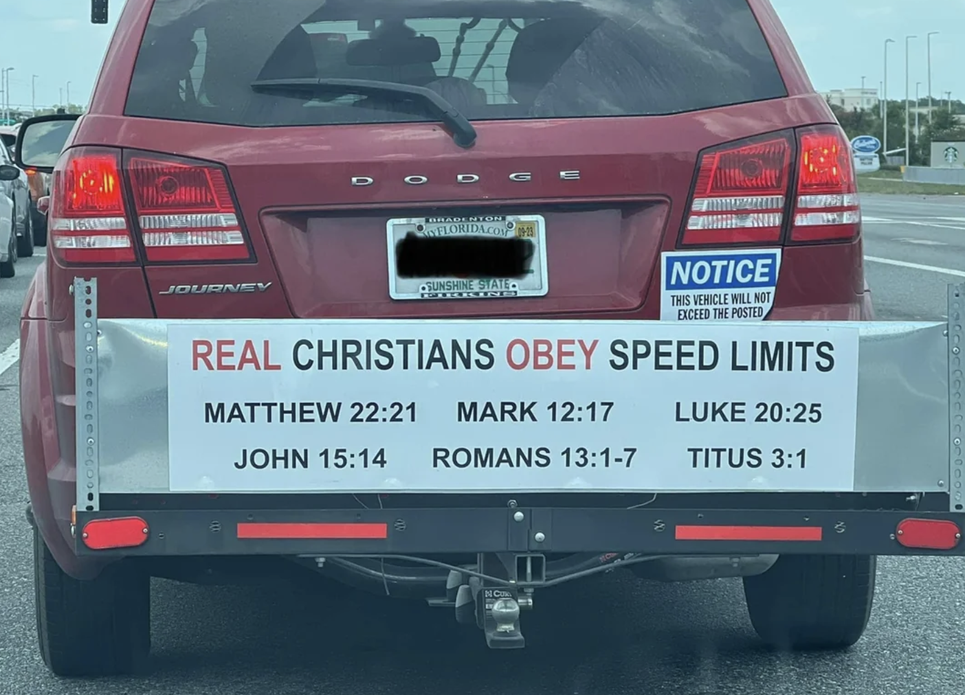 subaru outback - Od Journey Sum Notice This Vehicle Will Not Exceed The Posted Real Christians Obey Speed Limits Matthew Mark Luke John Romans 7 Titus