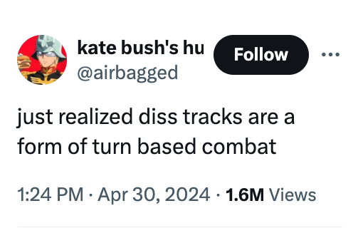 graphic design - kate bush's hu just realized diss tracks are a form of turn based combat 1.6M Views