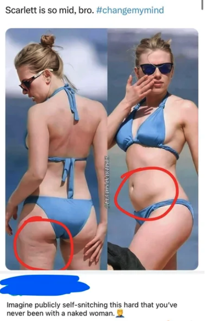 scarlett johansson bikini - Scarlett is so mid, bro. Sesheblad Solver Imagine publicly selfsnitching this hard that you've never been with a naked woman.