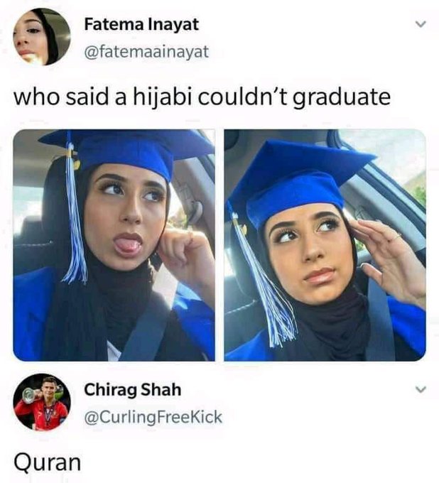 said a hijab couldn t graduate - Fatema Inayat who said a hijabi couldn't graduate Quran Chirag Shah FreeKick