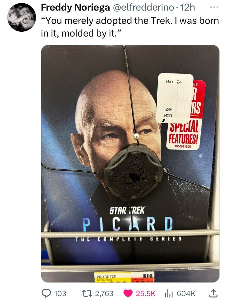 skull - Freddy Noriega . 12h "You merely adopted the Trek. I was born in it, molded by it." Mar 24 335 Mod Es Over Hours Special Features! 4000081905 Star Trek Picard The Complete Series Picard Tcs Retail Price 12 103 12,763