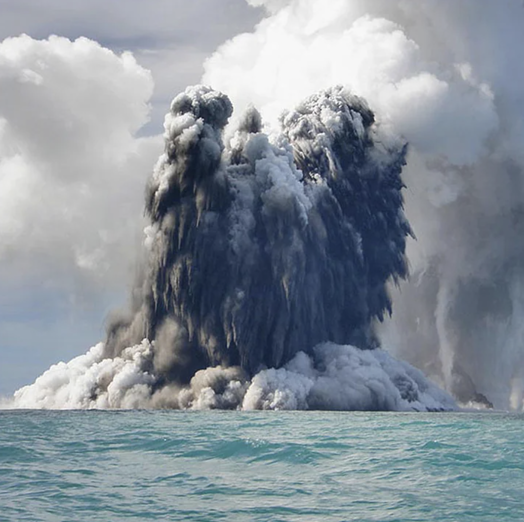 underwater volcano eruption