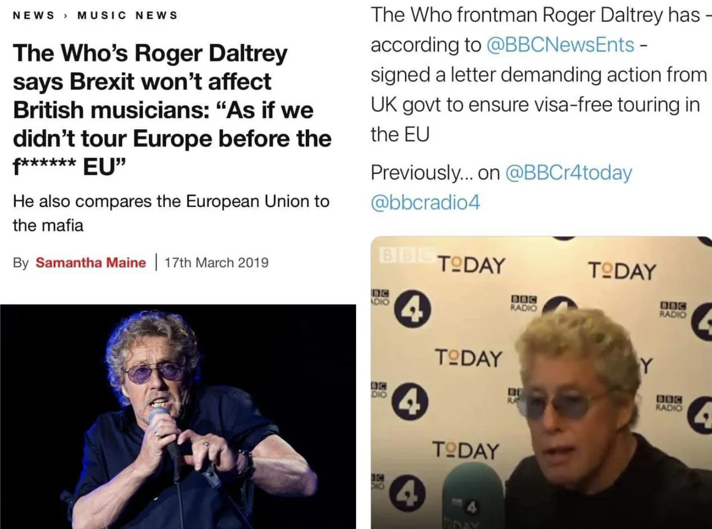 screenshot - News Music News The Who's Roger Daltrey says Brexit won't affect British musicians
