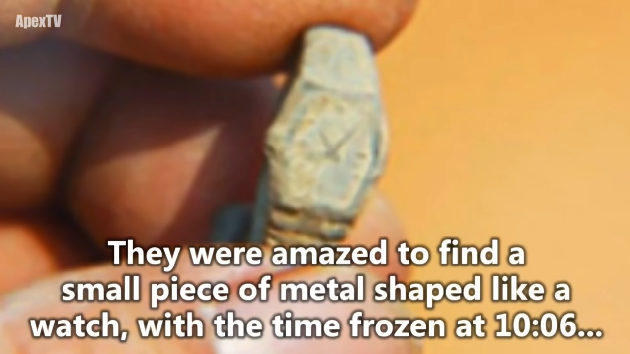 coin - ApexTV They were amazed to find a small piece of metal shaped a watch, with the time frozen at ...
