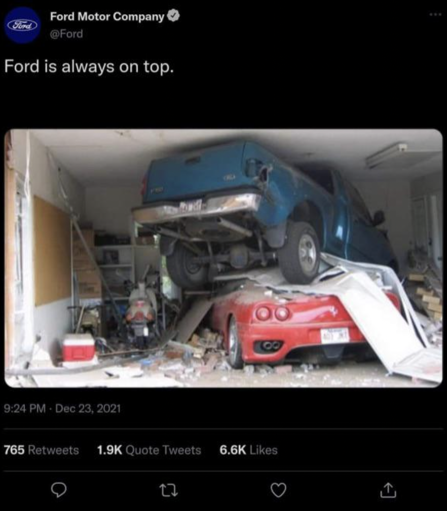 small car garage - Ford Motor Company Ford is always on top. 765 Quote Tweets O 27 3 A