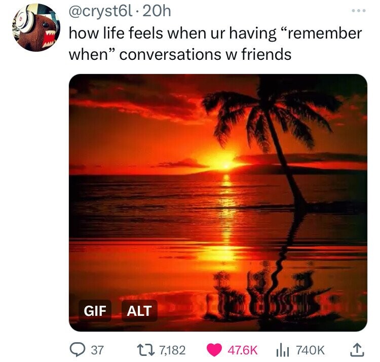 sunset hawaii gif - . 20h how life feels when ur having "remember when" conversations w friends Gif Alt 37 17,182