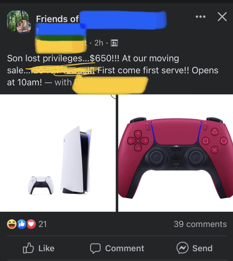 game controller - Friends of 2h Son lost privileges...$650!!! At our moving sale... at 10am! with 21 First come first serve!! Opens Comment X 39 Send