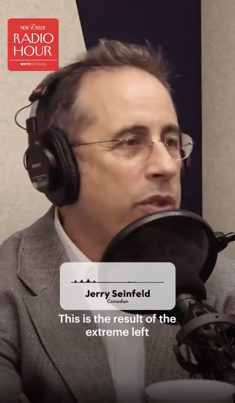 photo caption - New Radio Hour Jerry Seinfeld Comedian This is the result of the extreme left