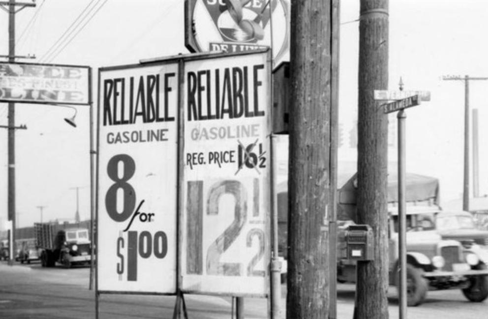 gas price 1940 - Nce Line Dri Hin Reliable Reliable Gasoline Gasoline 8 For $100 Reg. Price Ce 16 122
