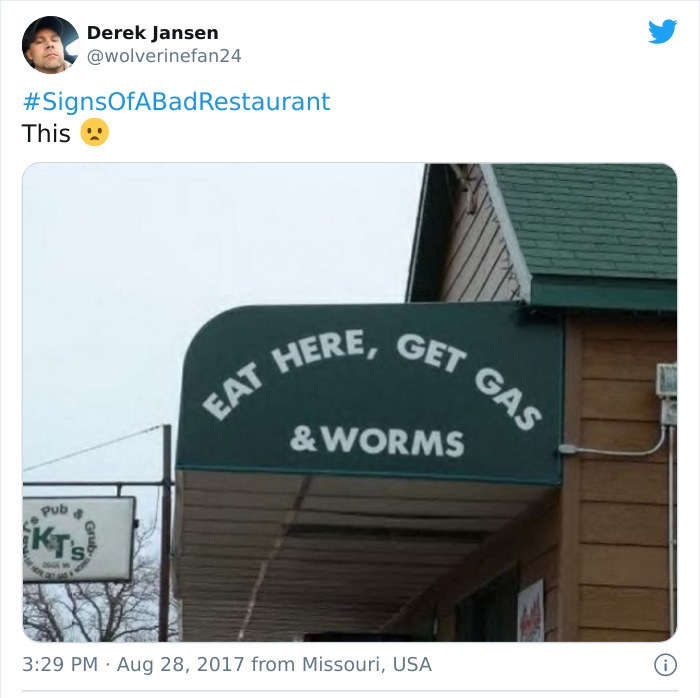 get gas and worms - Derek Jansen This Pub Eat Here, Get & Worms from Missouri, Usa Gas i