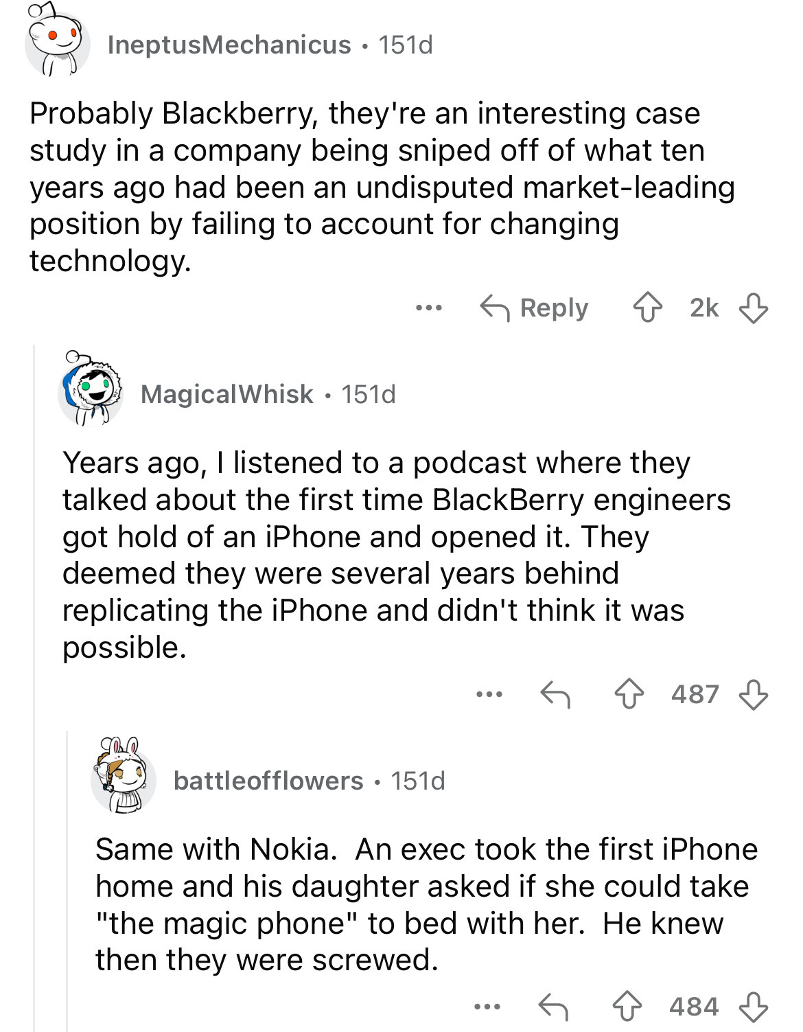 screenshot - Ineptus Mechanicus 151d Probably Blackberry, they're an interesting case study in a company being sniped off of what ten years ago had been an undisputed marketleading position by failing to account for changing technology. ... 2k Magical Whi
