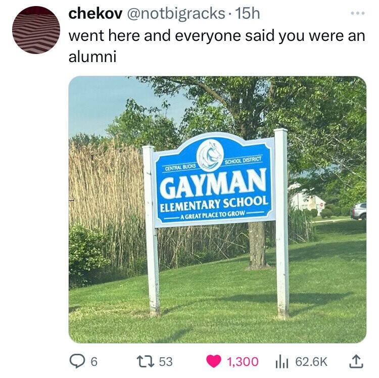 sign - chekov . 15h went here and everyone said you were an alumni Central Bucks School District Gayman Elementary School A Great Place To Grow 6 1753 1,300