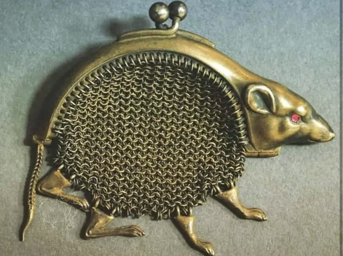 brass rat coin purse