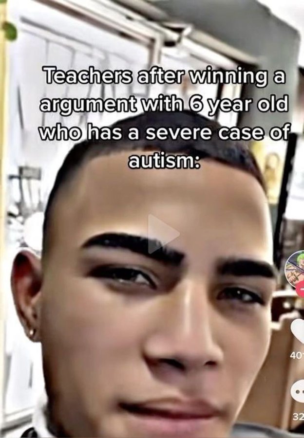 close-up - Teachers after winning a argument with 6 year old who has a severe case of autism 40 32